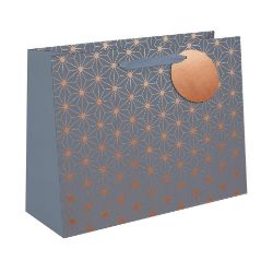 The Christmas Shop Grey Foil Large Gift Bag